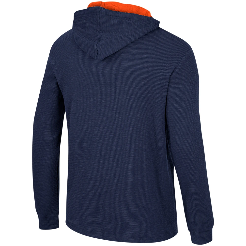 T-shirt à capuche thermique affirmatif pour hommes Colosseum Navy Auburn Tigers manches longues