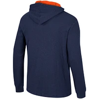 T-shirt à capuche thermique affirmatif pour hommes Colosseum Navy Auburn Tigers manches longues