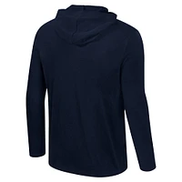 Men's Colosseum Navy Auburn Tigers Color Pop Active Blend 2-Hit Long Sleeve Hooded T-Shirt
