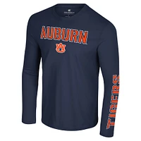 Men's Colosseum Navy Auburn Tigers Color Pop Active Blend 2-Hit Long Sleeve T-Shirt