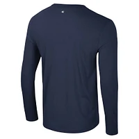 Men's Colosseum Navy Auburn Tigers Color Pop Active Blend 2-Hit Long Sleeve T-Shirt