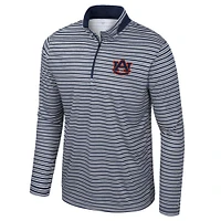 Men's Colosseum Navy Auburn Tigers Striped Quarter-Zip Top