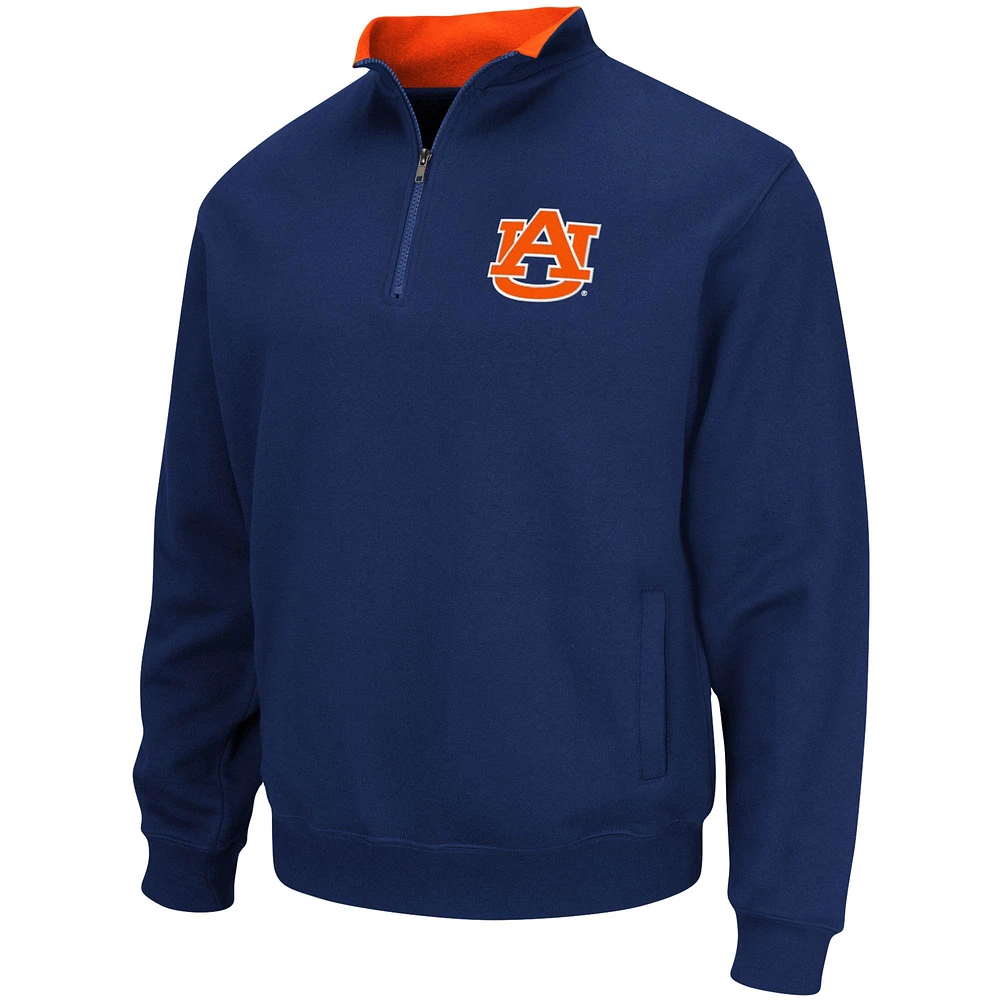 Men's Colosseum Navy Auburn Tigers Tortugas Logo Quarter-Zip Pullover Jacket