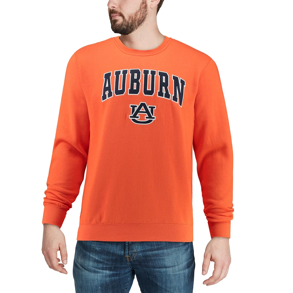 Men's Colosseum Orange Auburn Tigers Arch & Logo Crew Neck Sweatshirt