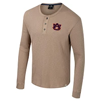 Men's Colosseum  Tan Auburn Tigers Great Outdoors Henley Long Sleeve Shirt