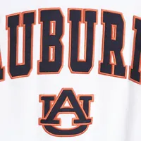 Men's Colosseum White Auburn Tigers Arch & Logo Crew Neck Sweatshirt