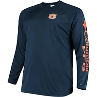 Men's Columbia Navy Auburn Tigers Big & Tall Terminal Tackle Long Sleeve Omni-Shade T-Shirt