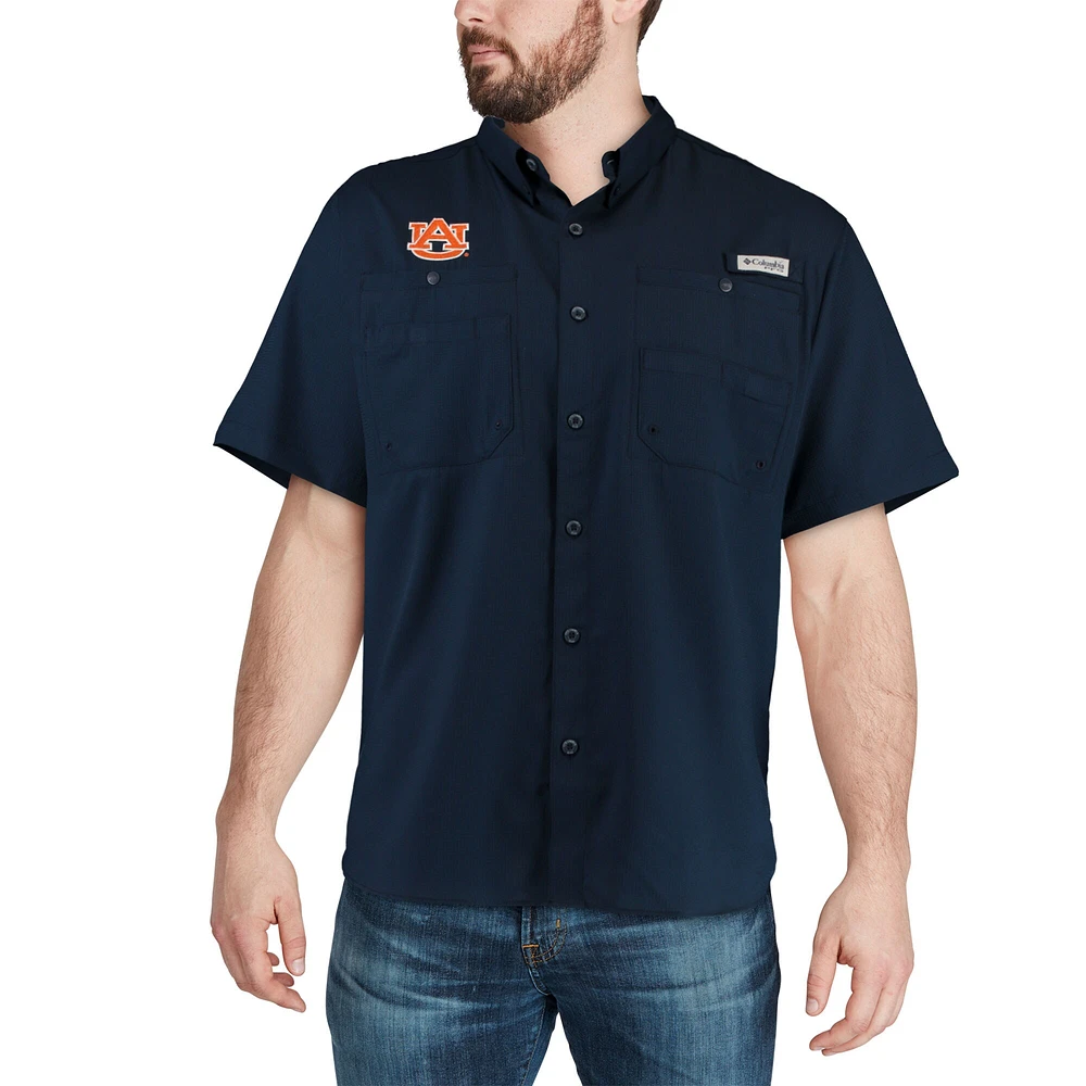 Men's Columbia Navy Auburn Tigers PFG Tamiami Shirt