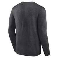 T-shirt à manches longues avec logo en détresse pour hommes Fanatics Heather Charcoal Auburn Tigers