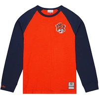 Men's Mitchell & Ness Orange Auburn Tigers Legendary Slub Raglan Long Sleeve T-Shirt
