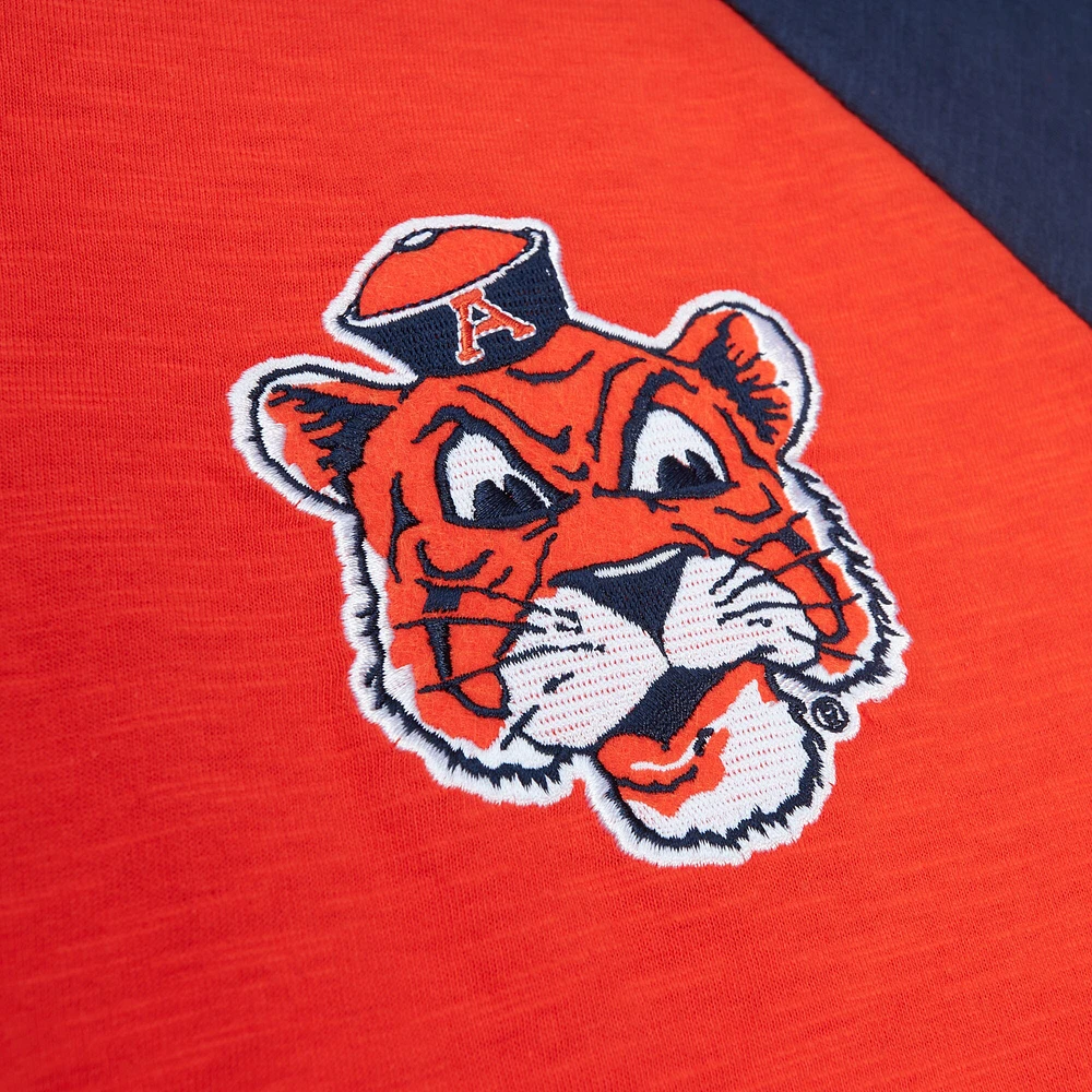 Men's Mitchell & Ness Orange Auburn Tigers Legendary Slub Raglan Long Sleeve T-Shirt