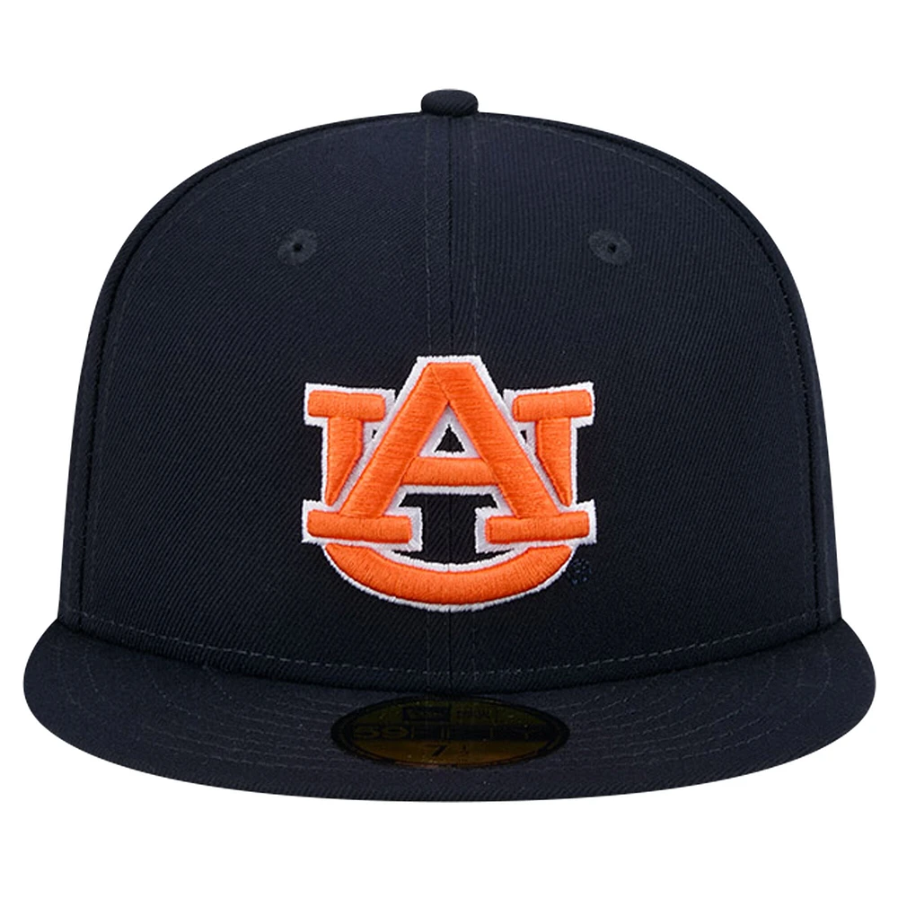 Men's New Era Navy  Auburn Tigers Throwback 59FIFTY Fitted Hat