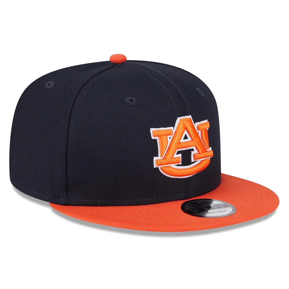 Men's New Era Navy Auburn Tigers Two-Tone 9FIFTY Snapback Hat