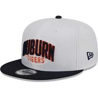 Men's New Era White/Navy Auburn Tigers Two-Tone Layer 9FIFTY Snapback Hat