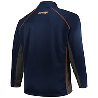 Men's Profile Navy Auburn Tigers Big & Tall Quarter-Zip Raglan Jacket