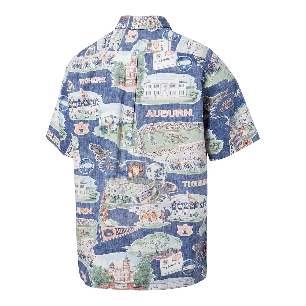 Chemise boutonnée pour homme Reyn Spooner Navy Auburn Tigers Scenic