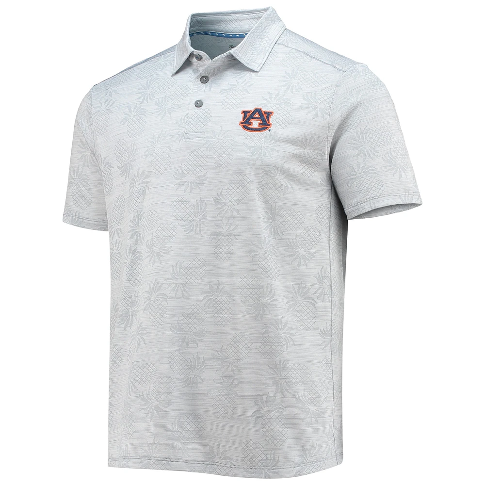 Polo Homme Tommy Bahama Gris Auburn Tigers Ananas Palm Coast IslandZone