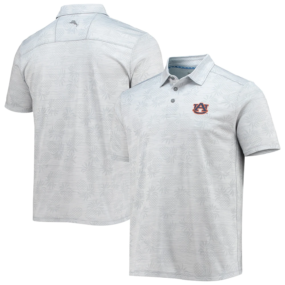 Polo Homme Tommy Bahama Gris Auburn Tigers Ananas Palm Coast IslandZone