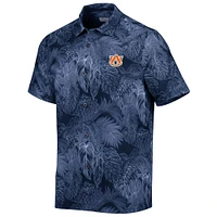 Men's Tommy Bahama Navy Auburn Tigers Coast Luminescent Fronds IslandZone Button-Up Camp Shirt