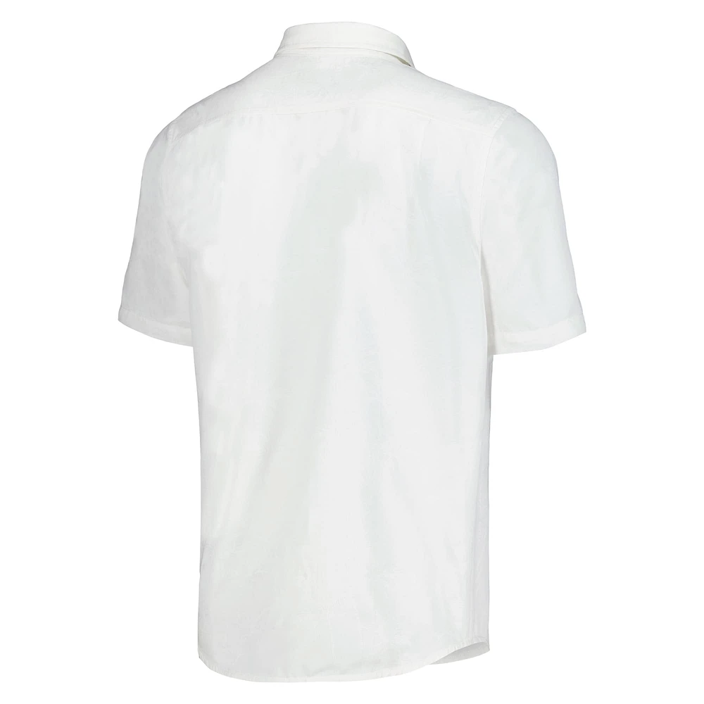 Chemise boutonnée Tommy Bahama White Auburn Tigers Coconut Point Palm Vista IslandZone Camp pour hommes