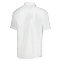 Chemise boutonnée Tommy Bahama White Auburn Tigers Coconut Point Palm Vista IslandZone Camp pour hommes