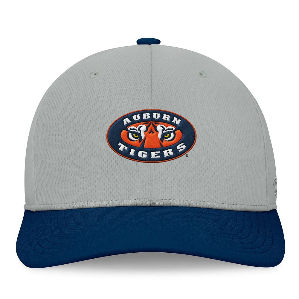 Men's Top of the World  Gray/Navy Auburn Tigers Mick Flex Hat