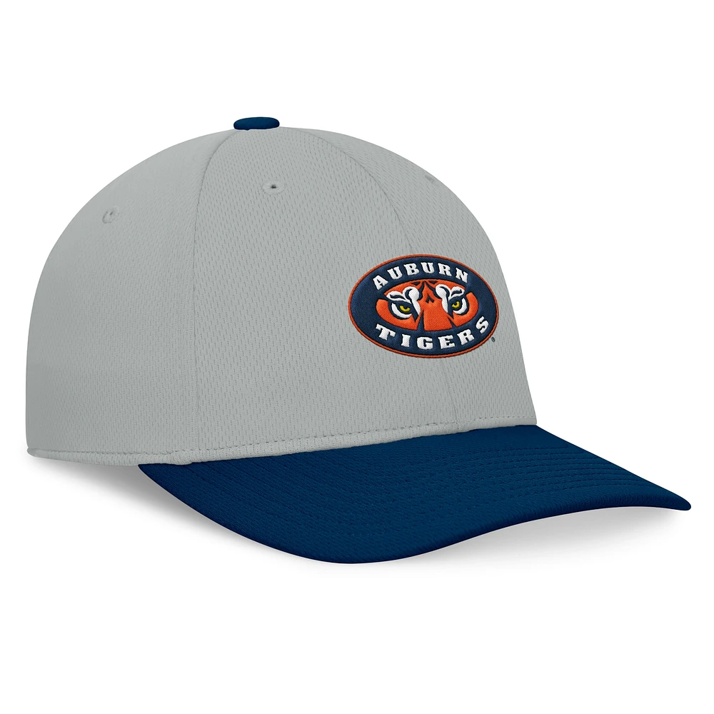 Men's Top of the World  Gray/Navy Auburn Tigers Mick Flex Hat