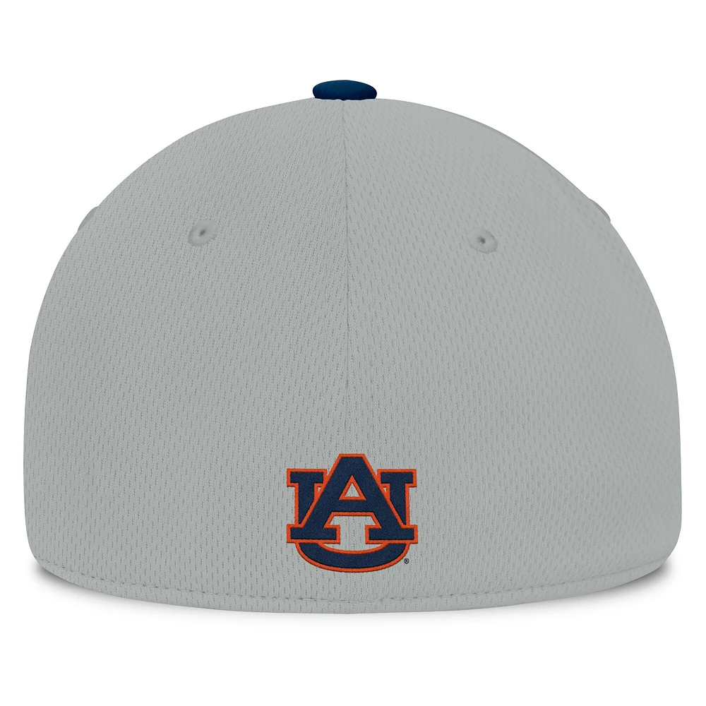 Men's Top of the World  Gray/Navy Auburn Tigers Mick Flex Hat