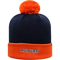Men's Top of the World Navy/Orange Auburn Tigers Core 2-Tone Cuffed Knit Hat with Pom