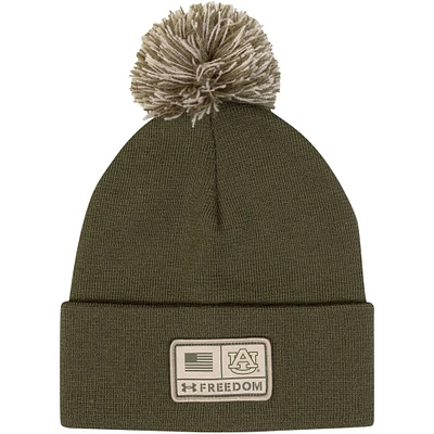 Bonnet en tricot à revers vert Auburn Tigers Freedom Collection pour hommes avec pompon
