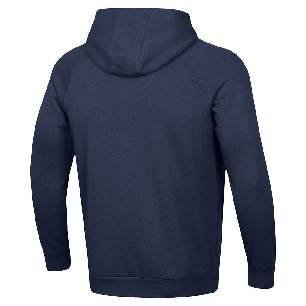 Men's Under Armour Navy Auburn Tigers 2024 Sideline Wordmark Rival Pullover Hoodie