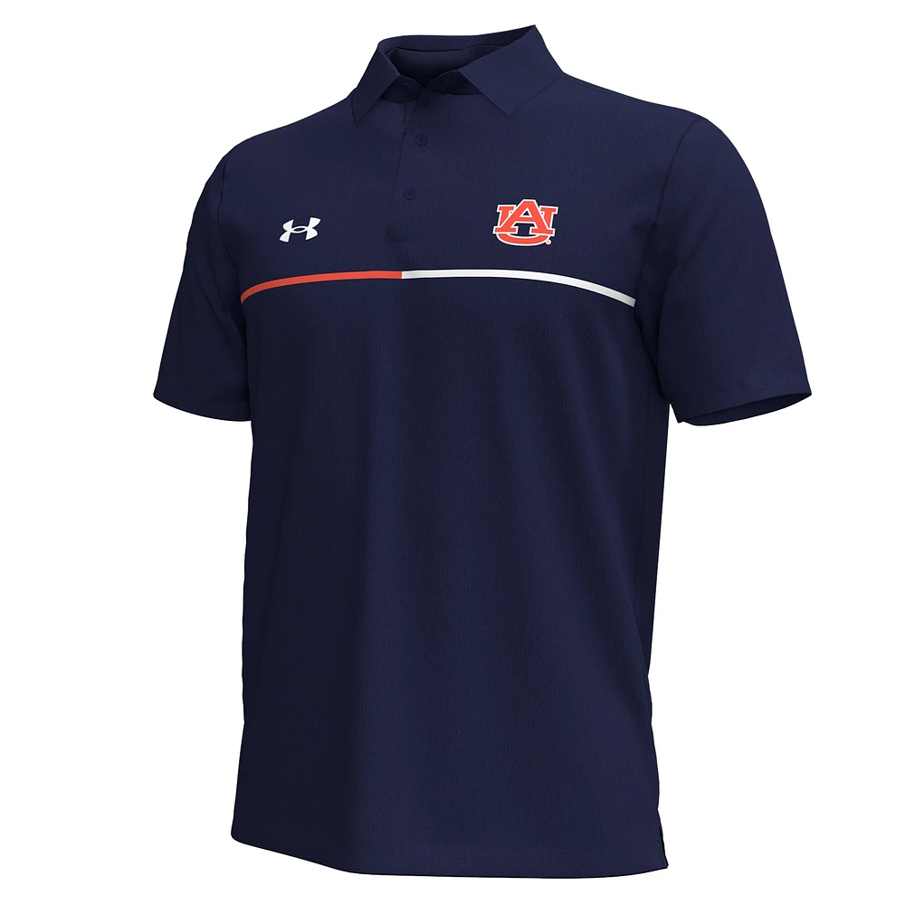 Men's Under Armour Navy Auburn Tigers Playoff Chest Stripe Performance Polo