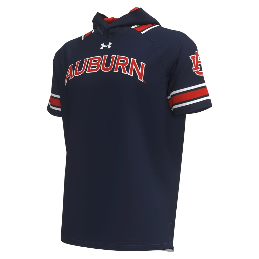 Men's Under Armour Navy Auburn Tigers Shooter Raglan Hoodie T-Shirt