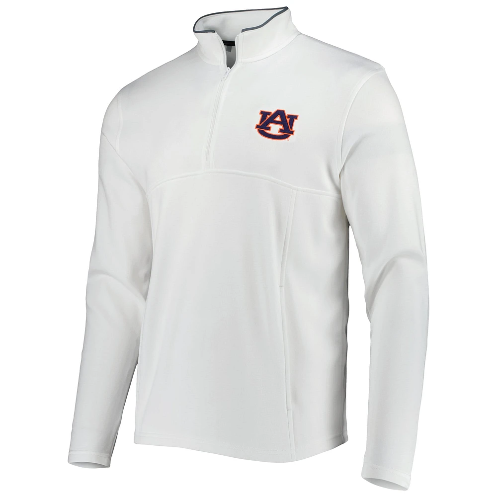 Men's Under Armour White Auburn Tigers Tempo Fleece Quarter-Zip Jacket