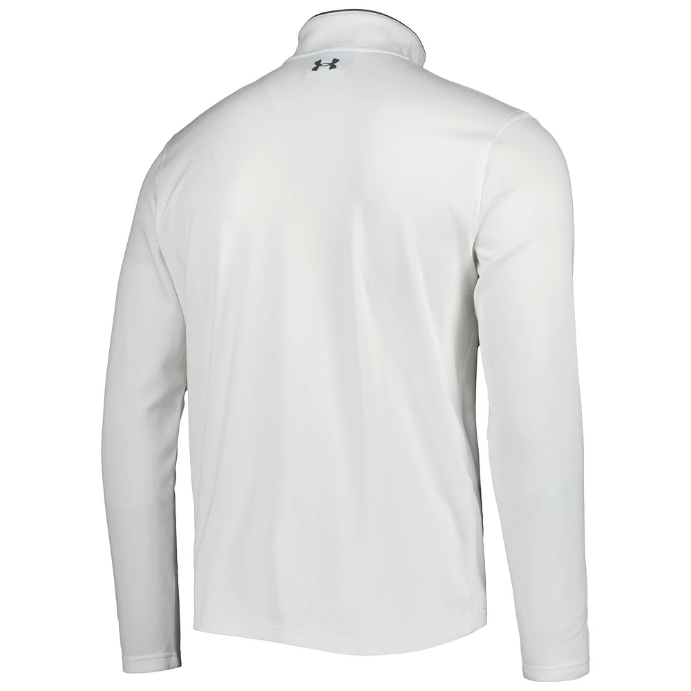 Men's Under Armour White Auburn Tigers Tempo Fleece Quarter-Zip Jacket