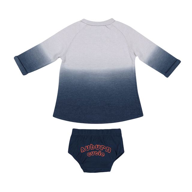 Nouveau-né et bébé Colosseum Gris/Marine Auburn Tigers Hand Ombre Dress & Bloomer Set