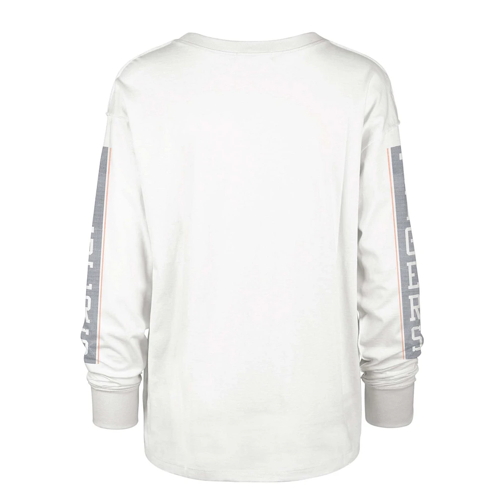 Women's '47 Cream Auburn Tigers Statement SOA 3-Hit Long Sleeve T-Shirt