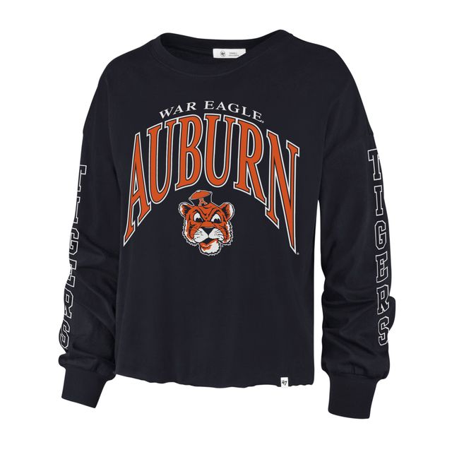 T-shirt court à manches longues '47 Navy Auburn Tigers Parkway II pour femme