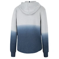 Women's Colosseum Gray/Navy Auburn Tigers Aurelia Dip-Dye Quarter-Snap Pullover Hoodie
