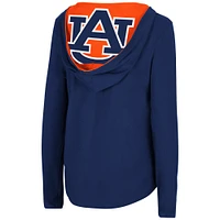 Women's Colosseum Navy Auburn Tigers Catalina Hoodie Long Sleeve T-Shirt