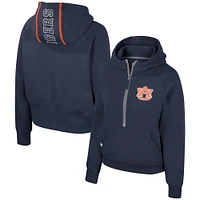 Women's Colosseum Navy Auburn Tigers Margo Raglan Half-Zip Hoodie