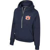 Women's Colosseum Navy Auburn Tigers Margo Raglan Half-Zip Hoodie