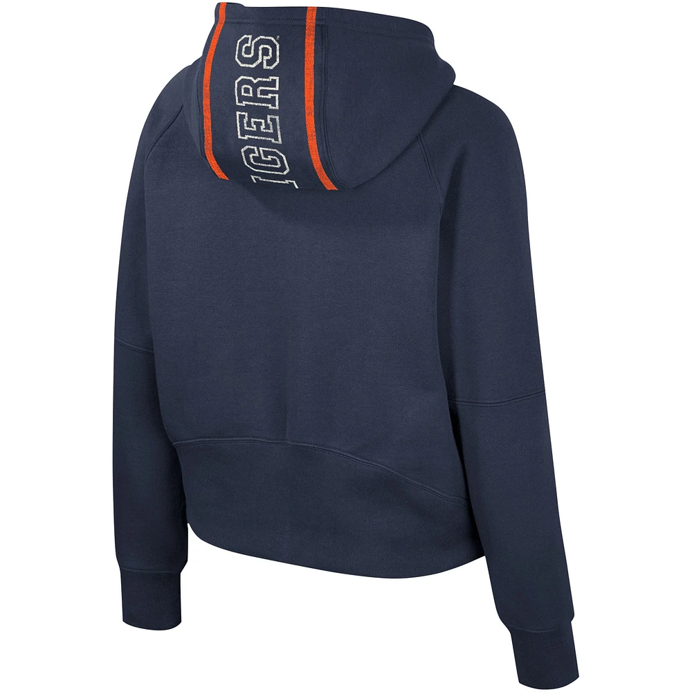 Women's Colosseum Navy Auburn Tigers Margo Raglan Half-Zip Hoodie