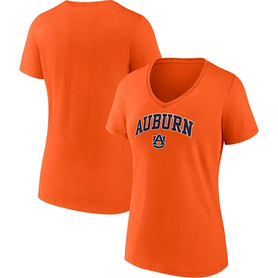 Women's Fanatics Orange Auburn Tigers Campus V-Neck T-Shirt