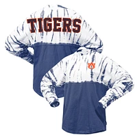 Women's Navy Auburn Tigers Tie-Dye Long Sleeve Jersey T-Shirt