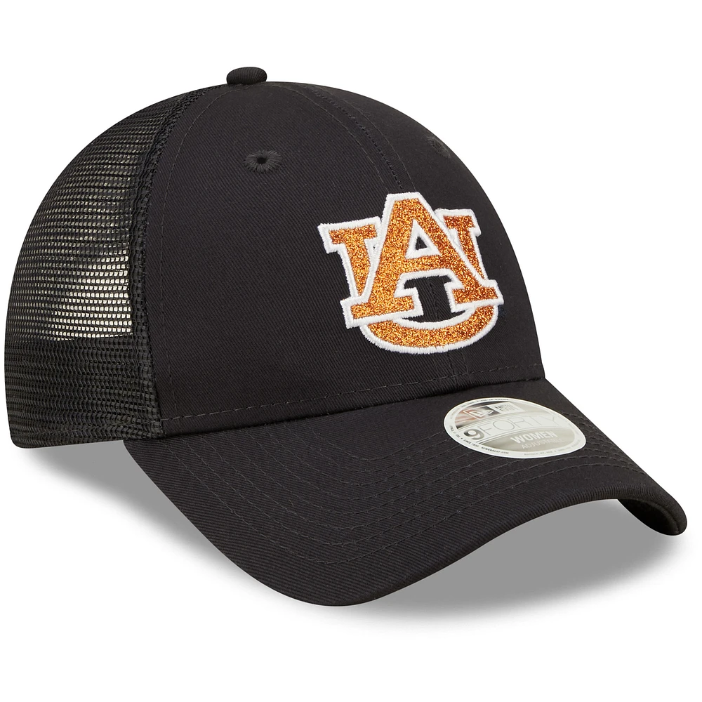 Women's New Era Navy Auburn Tigers 9FORTY Logo Spark Trucker Snapback Hat