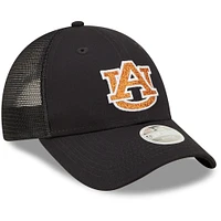 Women's New Era Navy Auburn Tigers 9FORTY Logo Spark Trucker Snapback Hat