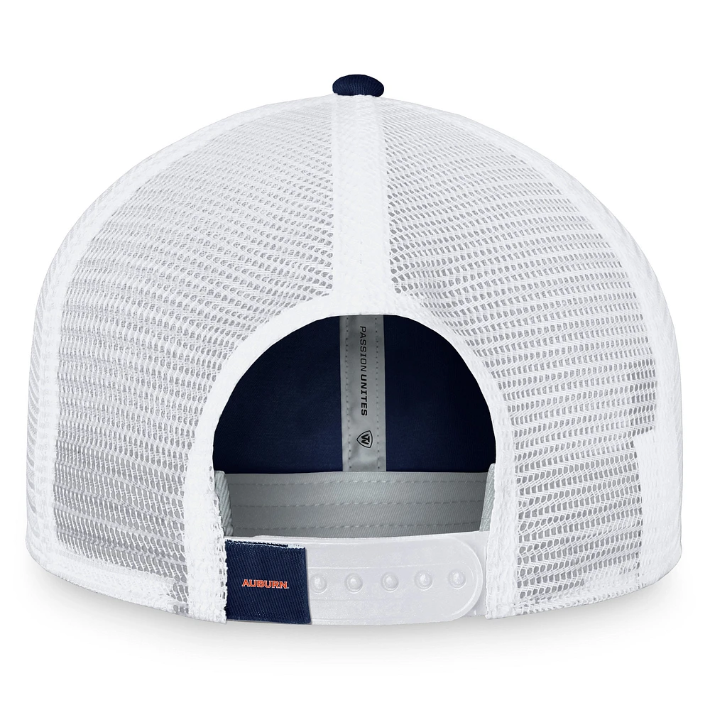 Casquette réglable Top of the World pour femmes, bleu marine/blanc, Auburn Tigers Charm Trucker