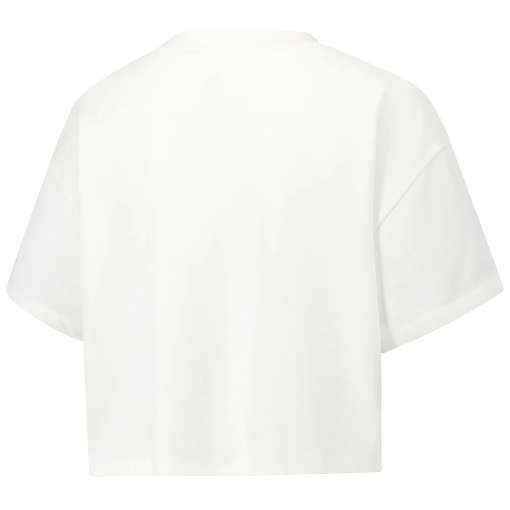 Women's Under Armour Cream Auburn Tigers Iconic Heavyweight Soft Boxy Cropped T-Shirt