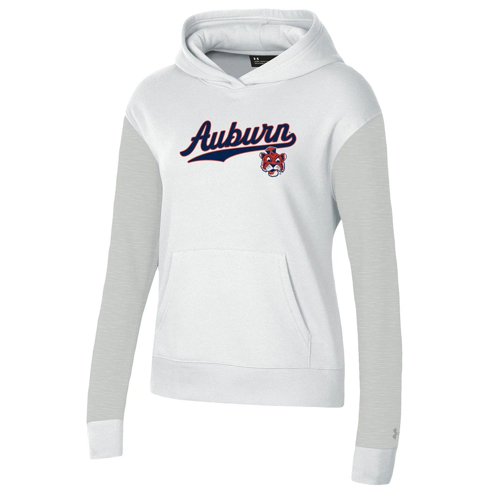 Women's Under Armour White Auburn Tigers All Day Pullover Hoodie